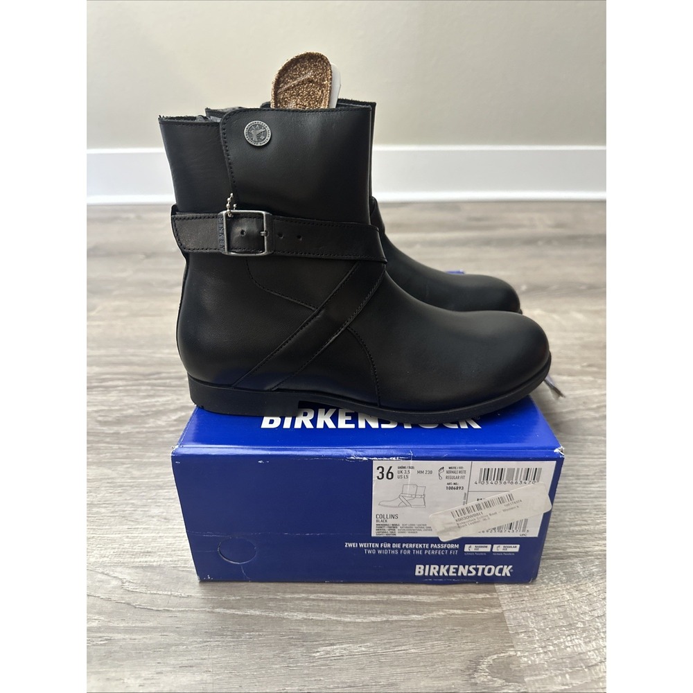 BIRKENSTOCKS COLLINS Black EU 36 Boots Women's US Size 5 Booties Comfort Shoe